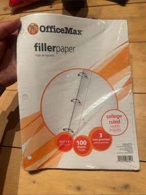 2010 New old stock Office Max College Ruled Filler Paper - White-2pack
